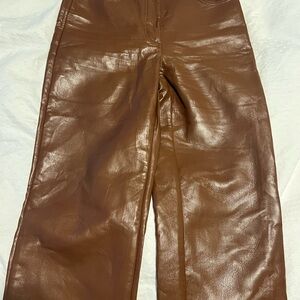 Brown Leather Pants Aritzia Wilfred